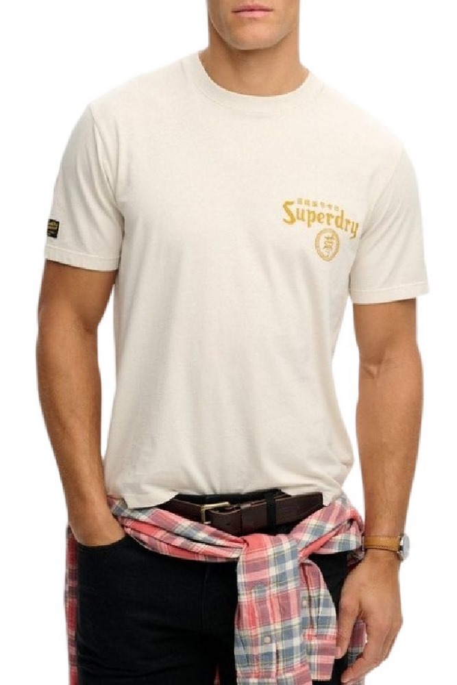 SUPERDRY D2 OVIN TOKYO NARRATIVE LOOSE T-SHIRT ΜΠΛΟΥΖΑ ΑΝΔΡΙΚΗ BEIGE