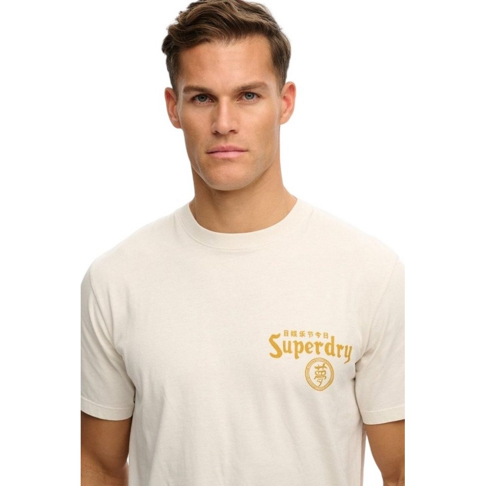 SUPERDRY D2 OVIN TOKYO NARRATIVE LOOSE T-SHIRT ΜΠΛΟΥΖΑ ΑΝΔΡΙΚΗ BEIGE