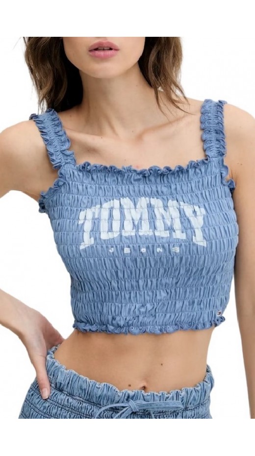 TOMMY JEANS  SMOCK VARSITY BRALETTE ΤΟΠ ΓΥΝΑΙΚΕΙΟ BLUE
