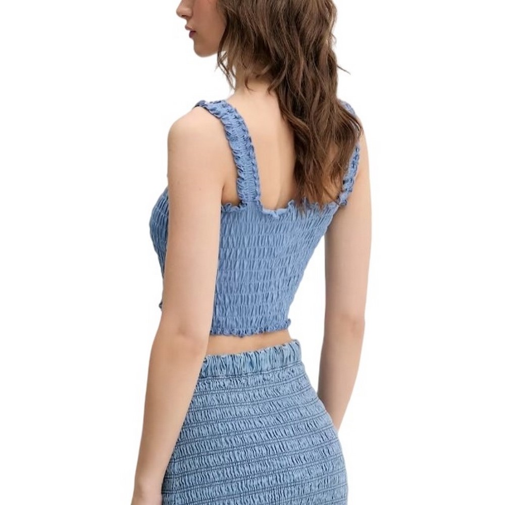 TOMMY JEANS  SMOCK VARSITY BRALETTE ΤΟΠ ΓΥΝΑΙΚΕΙΟ BLUE