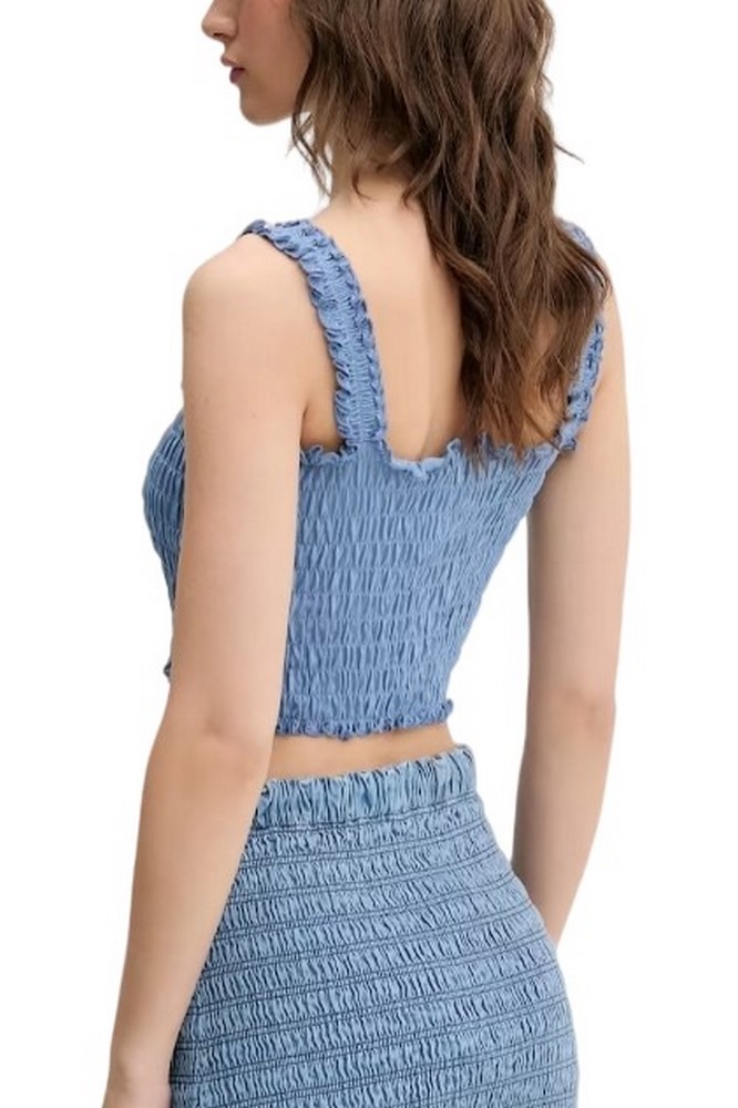 TOMMY JEANS  SMOCK VARSITY BRALETTE ΤΟΠ ΓΥΝΑΙΚΕΙΟ BLUE