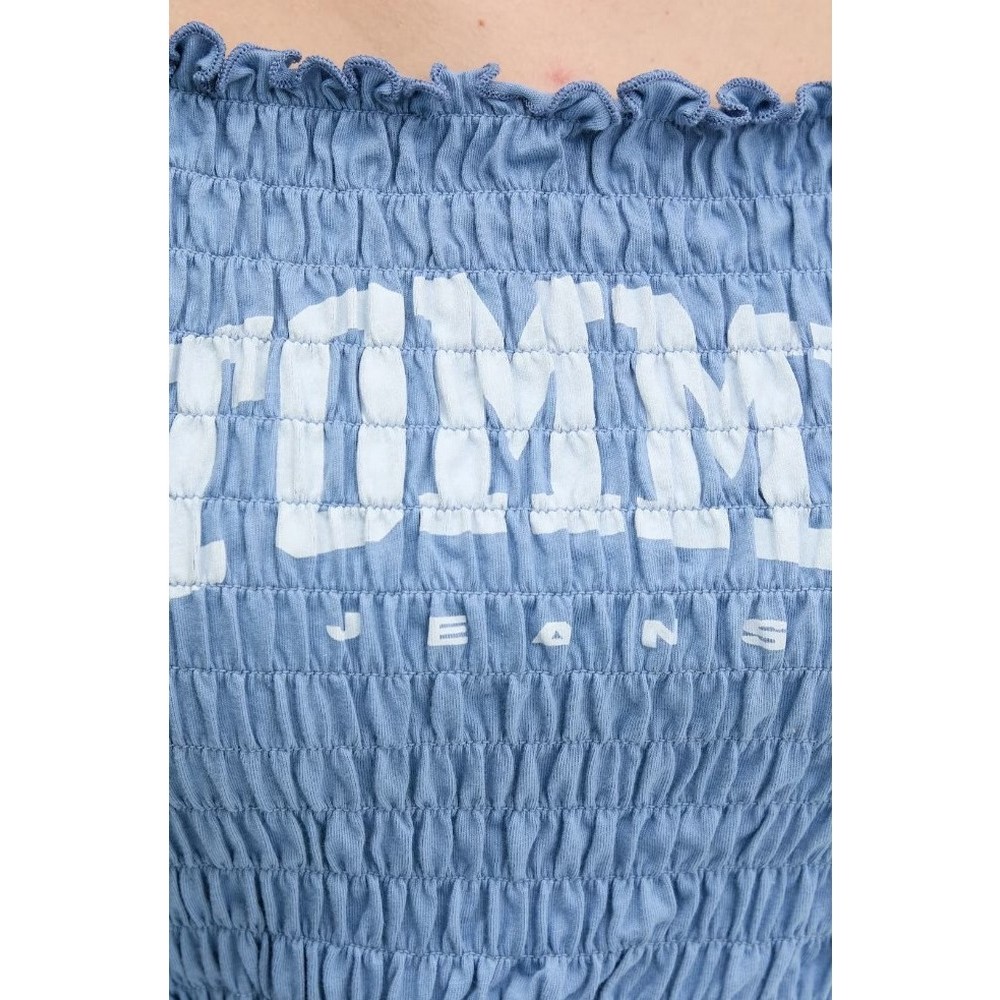 TOMMY JEANS  SMOCK VARSITY BRALETTE ΤΟΠ ΓΥΝΑΙΚΕΙΟ BLUE