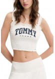 TOMMY JEANS  SMOCK VARSITY BRALETTE ΤΟΠ ΓΥΝΑΙΚΕΙΟ OFF WHITE