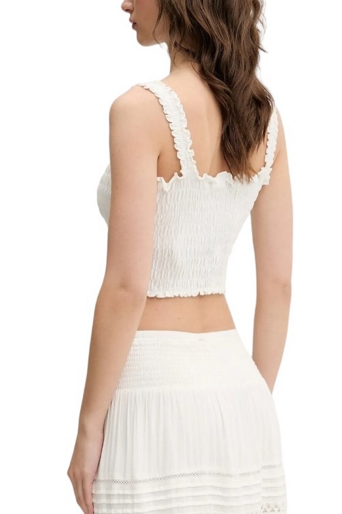 TOMMY JEANS  SMOCK VARSITY BRALETTE ΤΟΠ ΓΥΝΑΙΚΕΙΟ OFF WHITE