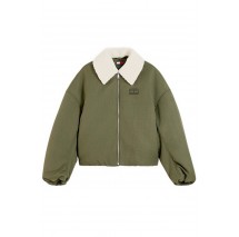 TOMMY JEANS FUR COLLAR UTILITY BOMBER ΜΠΟΥΦΑΝ ΓΥΝΑΙΚΕΙΟ MILITARY GREEN