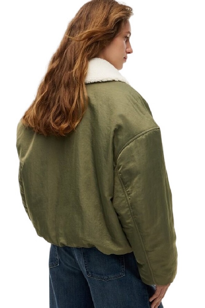 TOMMY JEANS FUR COLLAR UTILITY BOMBER ΜΠΟΥΦΑΝ ΓΥΝΑΙΚΕΙΟ MILITARY GREEN