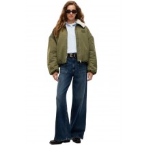 TOMMY JEANS FUR COLLAR UTILITY BOMBER ΜΠΟΥΦΑΝ ΓΥΝΑΙΚΕΙΟ MILITARY GREEN