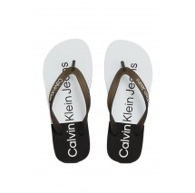 CALVIN KLEIN JEANS BEACH SANDAL FLATFORM MONOLOGO ΠΑΝΤΟΦΛΑ ΓΥΝΑΙΚΕΙΑ BLACK/WHITE