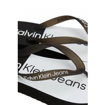 CALVIN KLEIN JEANS BEACH SANDAL FLATFORM MONOLOGO ΠΑΝΤΟΦΛΑ ΓΥΝΑΙΚΕΙΑ BLACK/WHITE