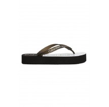 CALVIN KLEIN JEANS BEACH SANDAL FLATFORM MONOLOGO ΠΑΝΤΟΦΛΑ ΓΥΝΑΙΚΕΙΑ BLACK/WHITE