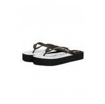 CALVIN KLEIN JEANS BEACH SANDAL FLATFORM MONOLOGO ΠΑΝΤΟΦΛΑ ΓΥΝΑΙΚΕΙΑ BLACK/WHITE