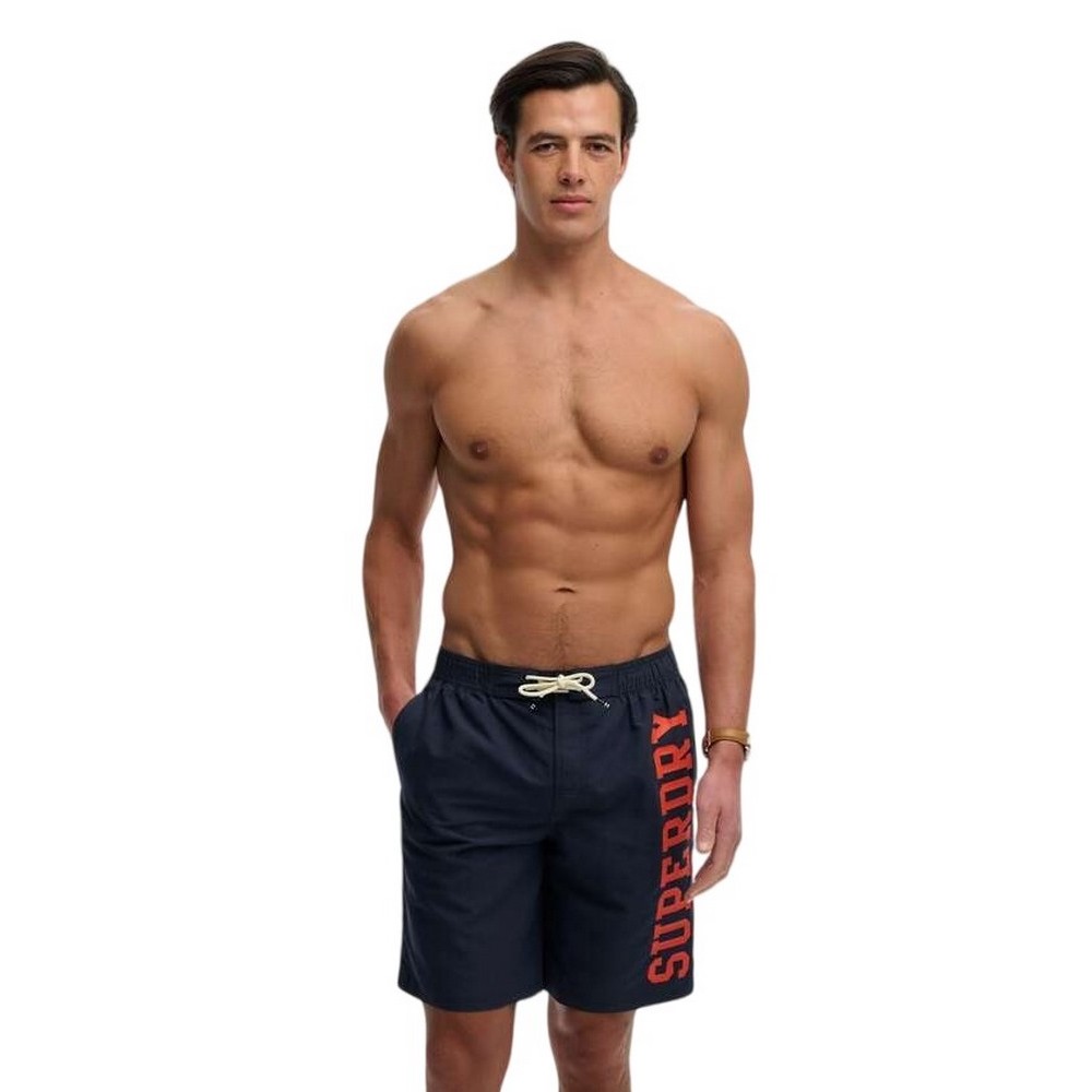 SUPERDRY D2 SDSW LOGO 19 BOARDSHORT ΜΑΓΙΟ ΑΝΔΡΙΚΟ NAVY