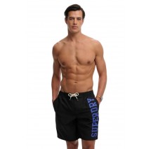 SUPERDRY D2 SDSW LOGO 19 BOARDSHORT ΜΑΓΙΟ ΑΝΔΡΙΚΟ BLACK