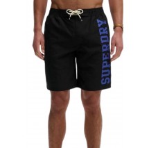 SUPERDRY D2 SDSW LOGO 19 BOARDSHORT ΜΑΓΙΟ ΑΝΔΡΙΚΟ BLACK