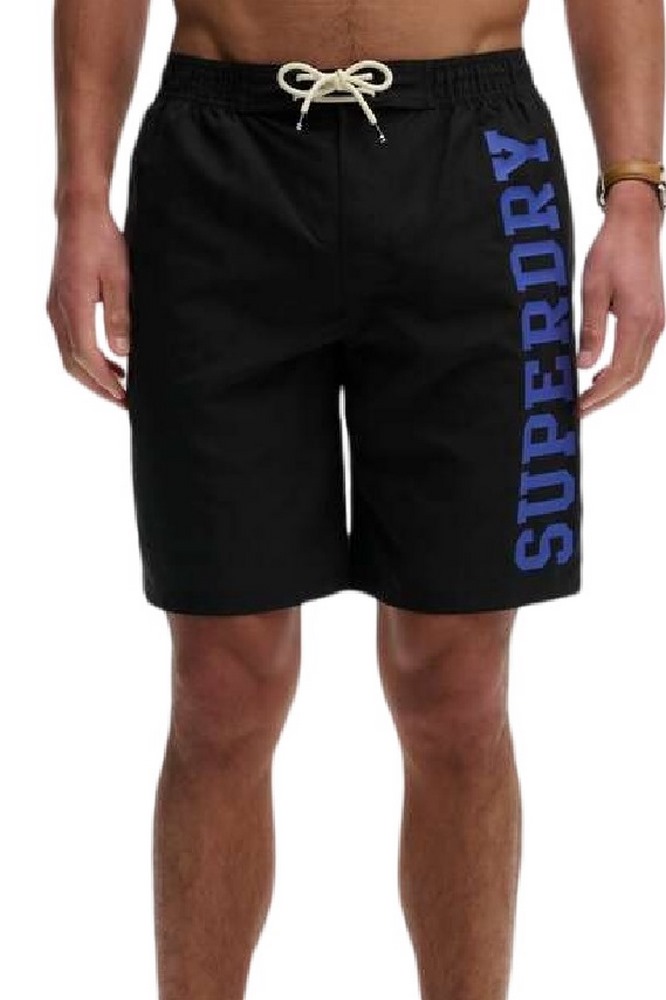 SUPERDRY D2 SDSW LOGO 19 BOARDSHORT ΜΑΓΙΟ ΑΝΔΡΙΚΟ BLACK