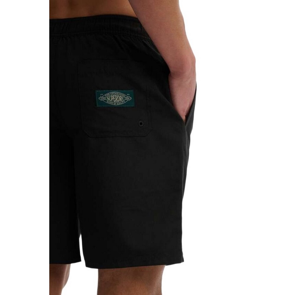 SUPERDRY D2 SDSW LOGO 19 BOARDSHORT ΜΑΓΙΟ ΑΝΔΡΙΚΟ BLACK