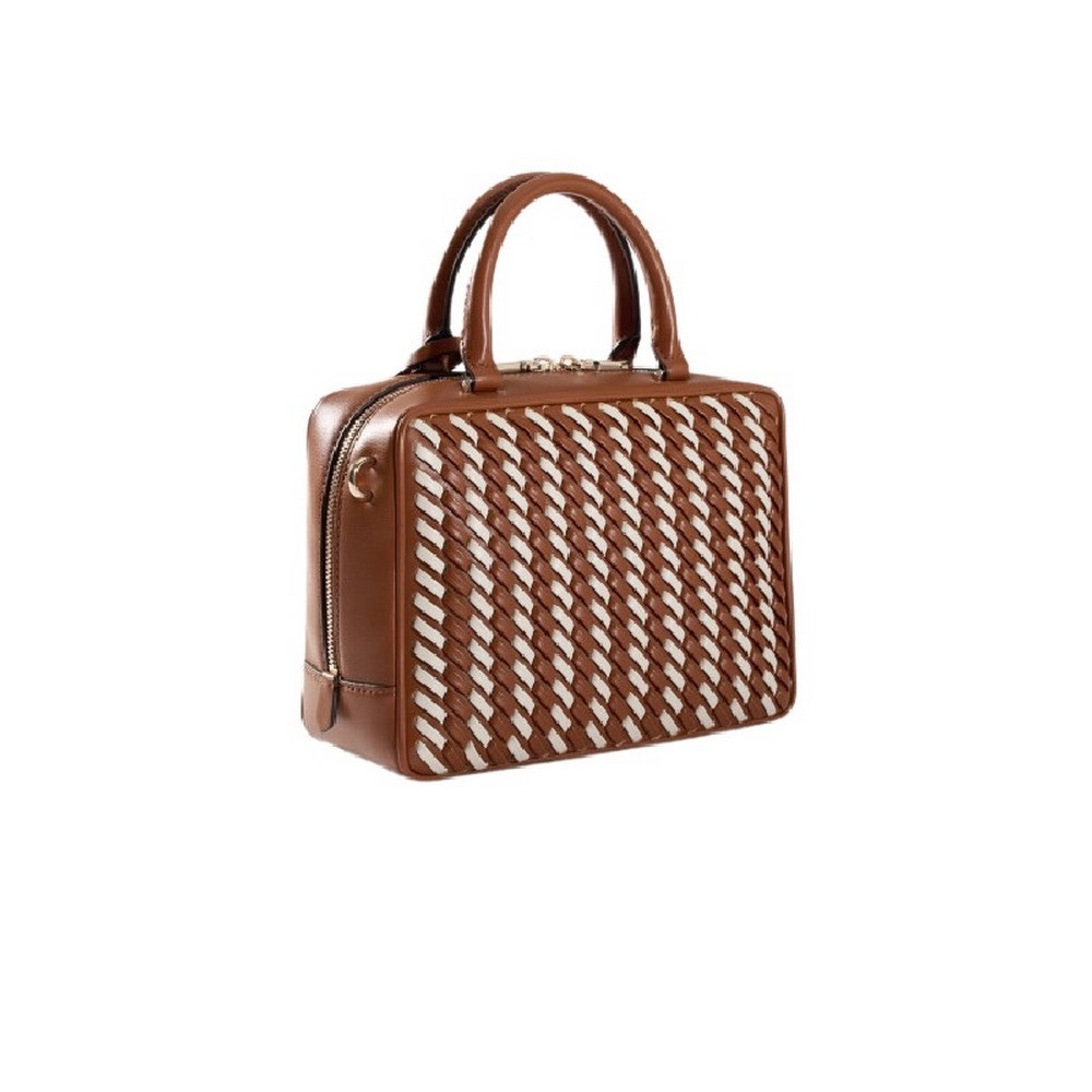 GUESS KORA BOX SATCHEL ΤΣΑΝΤΑ ΓΥΝΑΙΚΕΙΑ CARAMEL