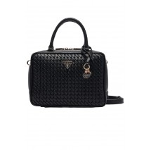 GUESS KORA BOX SATCHEL ΤΣΑΝΤΑ ΓΥΝΑΙΚΕΙΑ BLACK