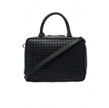 GUESS KORA BOX SATCHEL ΤΣΑΝΤΑ ΓΥΝΑΙΚΕΙΑ BLACK