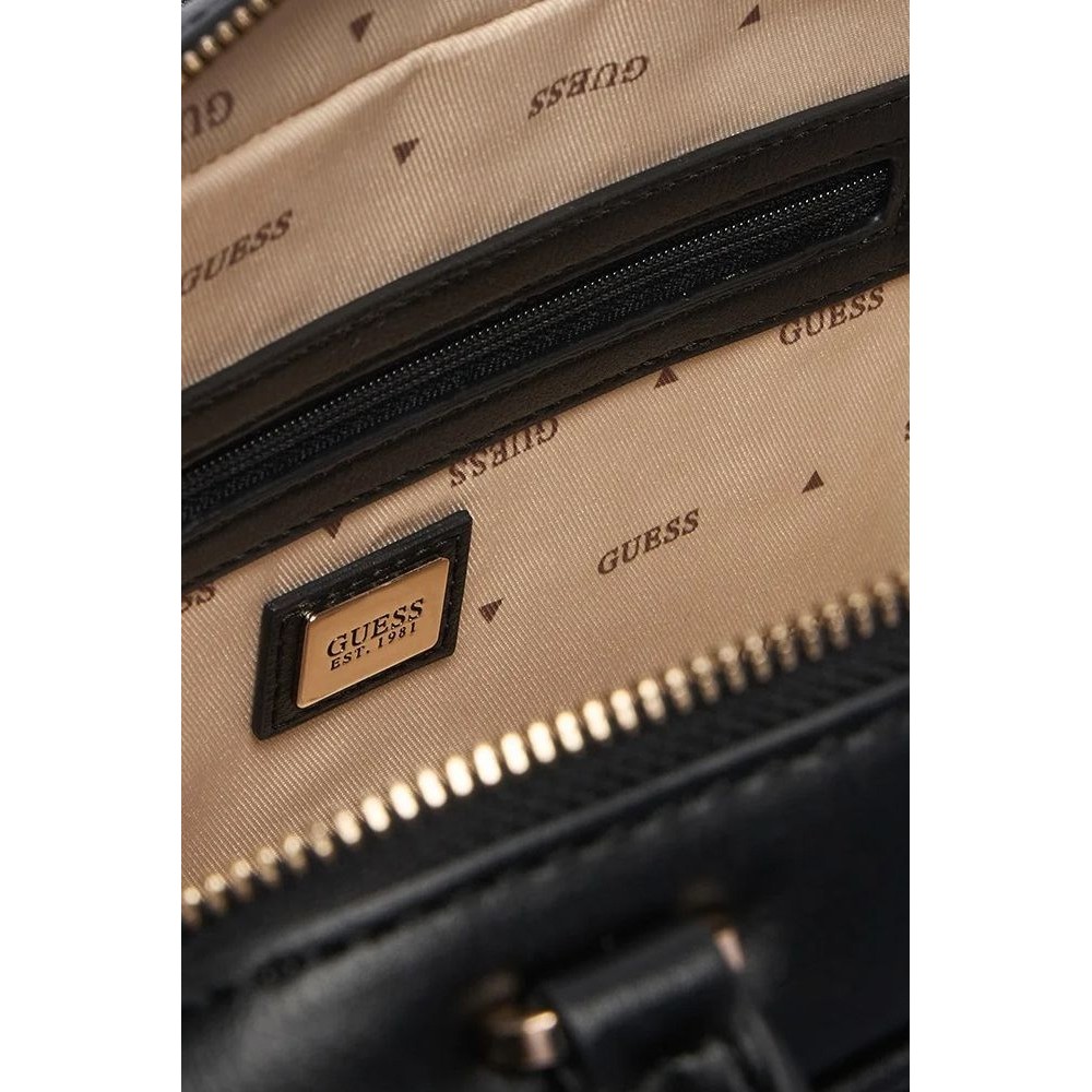 GUESS KORA BOX SATCHEL ΤΣΑΝΤΑ ΓΥΝΑΙΚΕΙΑ BLACK