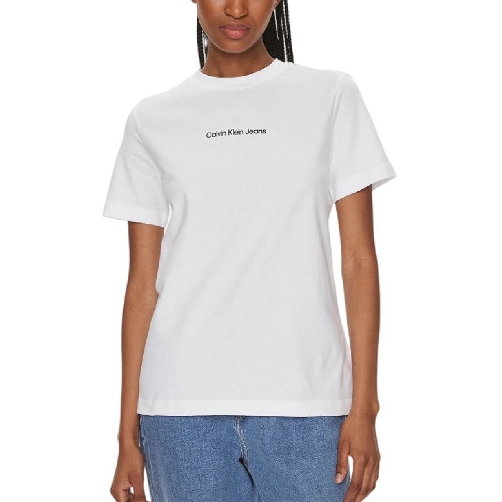 CALVIN KLEIN JEANS INSTITUTIONAL STRAIGHT T-SHIRT ΓΥΝΑΙΚΕΙΟ BRIGHT WHITE