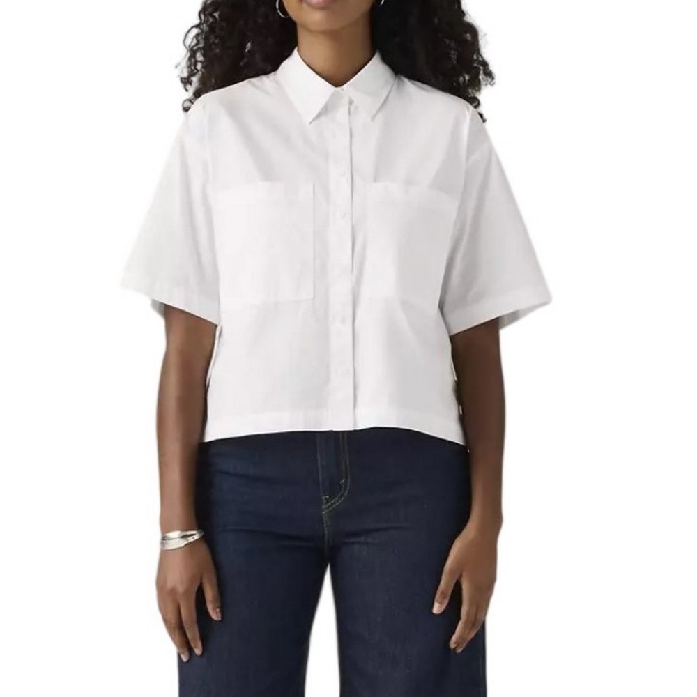 LEVIS HARLIE SS CROPPED SHIRT ΠΟΥΚΑΜΙΣΟ ΓΥΝΑΙΚΕΙΟ WHITE
