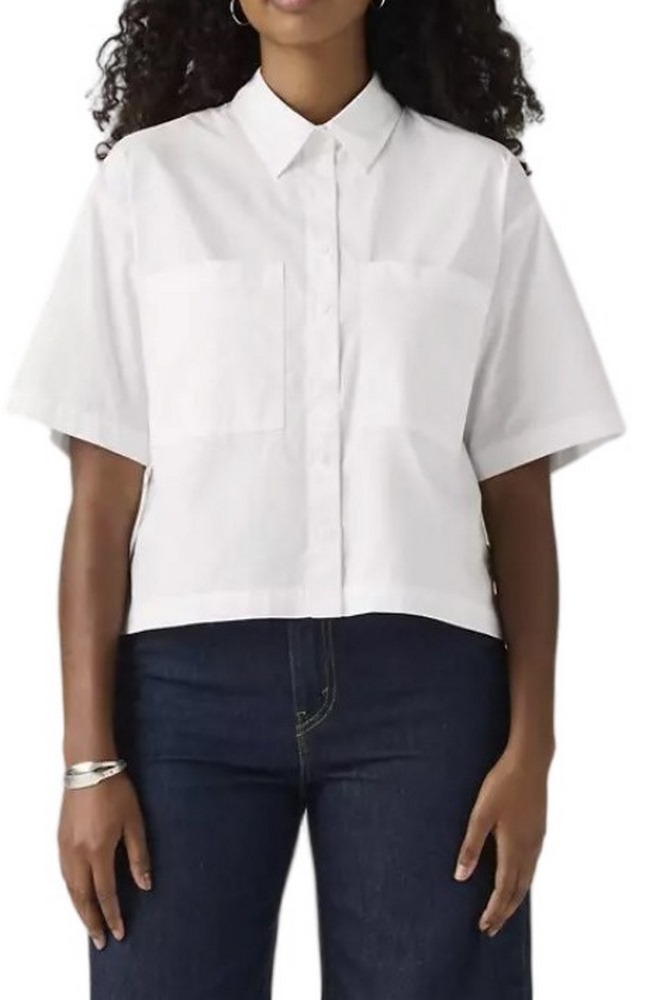 LEVIS HARLIE SS CROPPED SHIRT ΠΟΥΚΑΜΙΣΟ ΓΥΝΑΙΚΕΙΟ WHITE