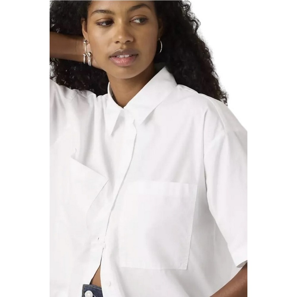 LEVIS HARLIE SS CROPPED SHIRT ΠΟΥΚΑΜΙΣΟ ΓΥΝΑΙΚΕΙΟ WHITE