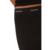 CALVIN KLEIN JEANS 2X2 BABY RIB LOGO MIDI SKIRT ΦΟΥΣΤΑ ΓΥΝΑΙΚΕΙΑ BLACK