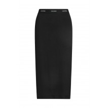 CALVIN KLEIN JEANS 2X2 BABY RIB LOGO MIDI SKIRT ΦΟΥΣΤΑ ΓΥΝΑΙΚΕΙΑ BLACK