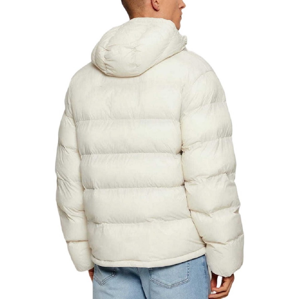 CALVIN KLEIN JEANS LS NYLON MONOGRAM PUFFER JKT ΜΠΟΥΦΑΝ ΑΝΔΡΙΚΟ ECRU