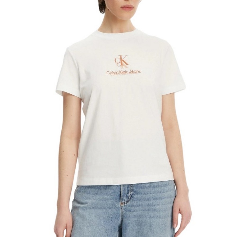 CALVIN KLEIN JEANS SHADOW GRAPHIC REGULAR TEE T-SHIRT ΜΠΛΟΥΖΑ ΓΥΝΑΙΚΕΙΑ WHITE