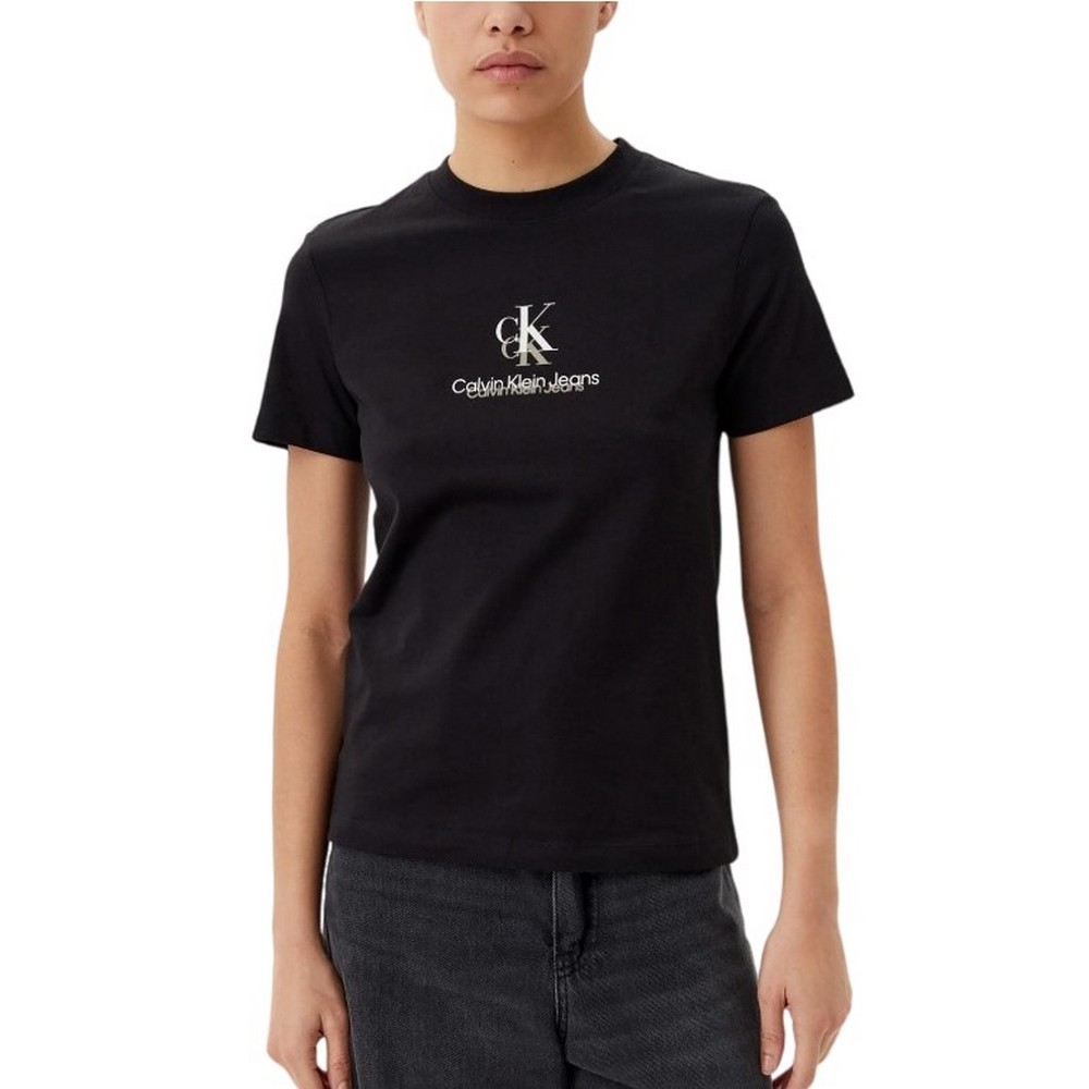CALVIN KLEIN JEANS SHADOW GRAPHIC REGULAR TEE T-SHIRT ΜΠΛΟΥΖΑ ΓΥΝΑΙΚΕΙΑ BLACK