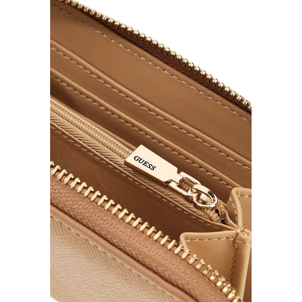 GUESS AMORETTE SLG MED ZIP AROUND ΠΟΡΤΟΦΟΛΙ ΓΥΝΑΙΚΕΙΟ BEIGE