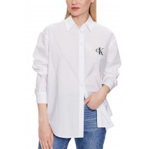 CALVIN KLEIN JEANS MONOLOGO RELAXED SHIRT ΠΟΥΚΑΜΙΣΟ ΓΥΝΑΙΚΕΙΟ WHITE