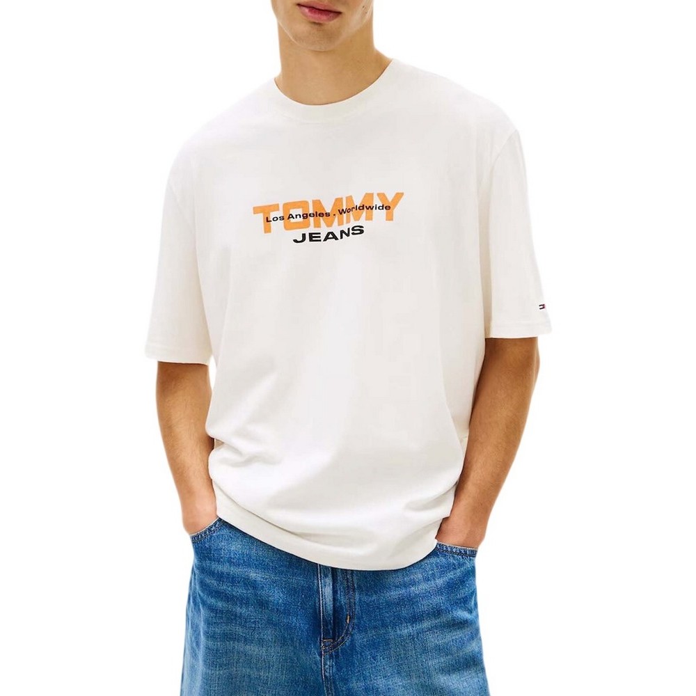 TOMMY JEANS 90S BLOCK T-SHIRT ΜΠΛΟΥΖΑ ΑΝΔΡΙΚΗ ECRU