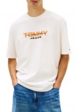 TOMMY JEANS 90S BLOCK T-SHIRT ΜΠΛΟΥΖΑ ΑΝΔΡΙΚΗ ECRU