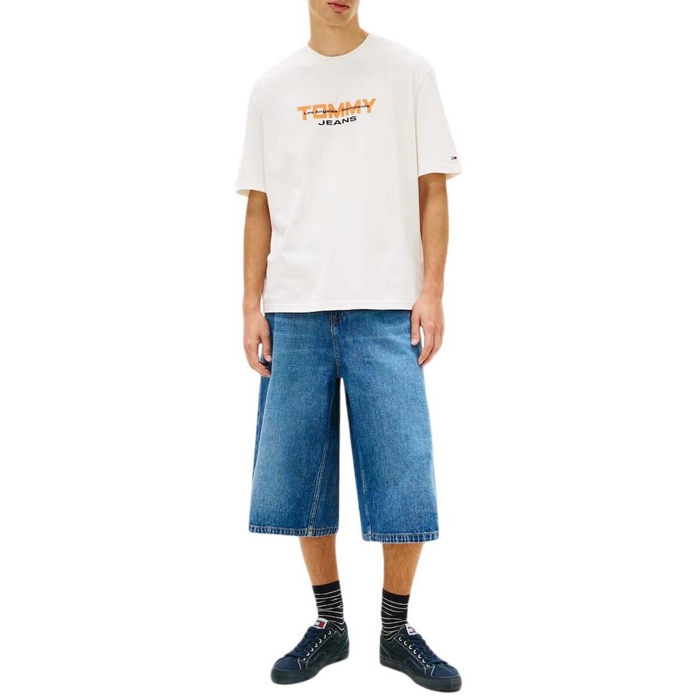 TOMMY JEANS 90S BLOCK T-SHIRT ΜΠΛΟΥΖΑ ΑΝΔΡΙΚΗ ECRU