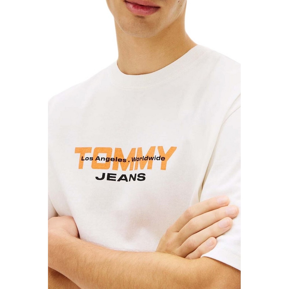 TOMMY JEANS 90S BLOCK T-SHIRT ΜΠΛΟΥΖΑ ΑΝΔΡΙΚΗ ECRU