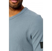 CALVIN KLEIN JEANS WAFFLE BADGE CREWNK TEE ΜΠΛΟΥΖΑ ΜΑΚΡΥΜΑΝΙΚΗ ΑΝΔΡΙΚΗ STEEL GRAY