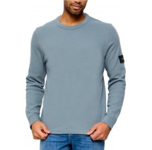 CALVIN KLEIN JEANS WAFFLE BADGE CREWNK TEE ΜΠΛΟΥΖΑ ΜΑΚΡΥΜΑΝΙΚΗ ΑΝΔΡΙΚΗ STEEL GRAY