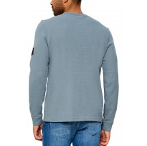 CALVIN KLEIN JEANS WAFFLE BADGE CREWNK TEE ΜΠΛΟΥΖΑ ΜΑΚΡΥΜΑΝΙΚΗ ΑΝΔΡΙΚΗ STEEL GRAY