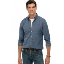 SUPERDRY D3 STUD CLASSIC NEEDLE CORD SHIRT ΠΟΥΚΑΜΙΣΟ ΑΝΔΡΙΚΟ GREY