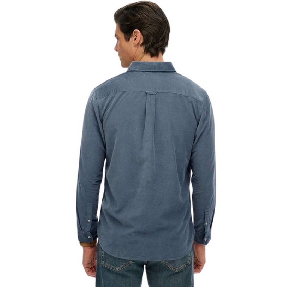 SUPERDRY D3 STUD CLASSIC NEEDLE CORD SHIRT ΠΟΥΚΑΜΙΣΟ ΑΝΔΡΙΚΟ GREY