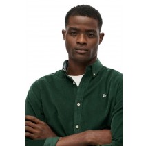 SUPERDRY D3 STUD CLASSIC NEEDLE CORD SHIRT ΠΟΥΚΑΜΙΣΟ ΑΝΔΡΙΚΟ GREEN