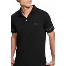 GUESS NOLAN SS T-SHIRT POLO ΜΠΛΟΥΖΑ ΑΝΔΡΙΚΗ BLACK