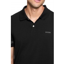 GUESS NOLAN SS T-SHIRT POLO ΜΠΛΟΥΖΑ ΑΝΔΡΙΚΗ BLACK