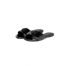 CALVIN KLEIN JEANS FLAT SANDAL SLIDE MG MET ΠΑΝΤΟΦΛΑ ΓΥΝΑΙΚΕΙΑ BLACK