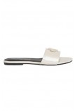 CALVIN KLEIN JEANS FLAT SANDAL SLIDE MG MET ΠΑΝΤΟΦΛΑ ΓΥΝΑΙΚΕΙΑ BRIGHT WHITE