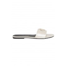 CALVIN KLEIN JEANS FLAT SANDAL SLIDE MG MET ΠΑΝΤΟΦΛΑ ΓΥΝΑΙΚΕΙΑ BRIGHT WHITE